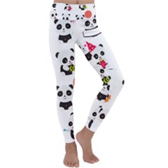 Giant Panda Bear Cuteness Kids  Lightweight Velour Classic Yoga Leggings by Sudhe