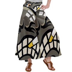 Smoking Cartoon Evil Bomb Cartoon Satin Palazzo Pants by Sudhe