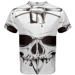 Skull Knife Euclidean Vector Skull Sword Inserted Men s Cotton Tee by Sudhe