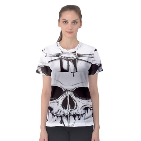 Skull Knife Euclidean Vector Skull Sword Inserted Women s Sport Mesh Tee by Sudhe