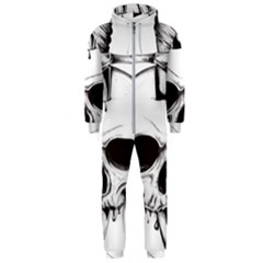 Skull Knife Euclidean Vector Skull Sword Inserted Hooded Jumpsuit (men)  by Sudhe