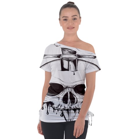 Skull Knife Euclidean Vector Skull Sword Inserted Tie-up Tee by Sudhe