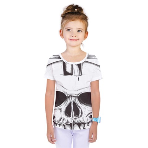 Skull Knife Euclidean Vector Skull Sword Inserted Kids  One Piece Tee by Sudhe