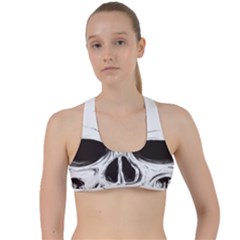 Skull Knife Euclidean Vector Skull Sword Inserted Criss Cross Racerback Sports Bra by Sudhe