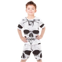 Skull Knife Euclidean Vector Skull Sword Inserted Kids  Tee And Shorts Set by Sudhe