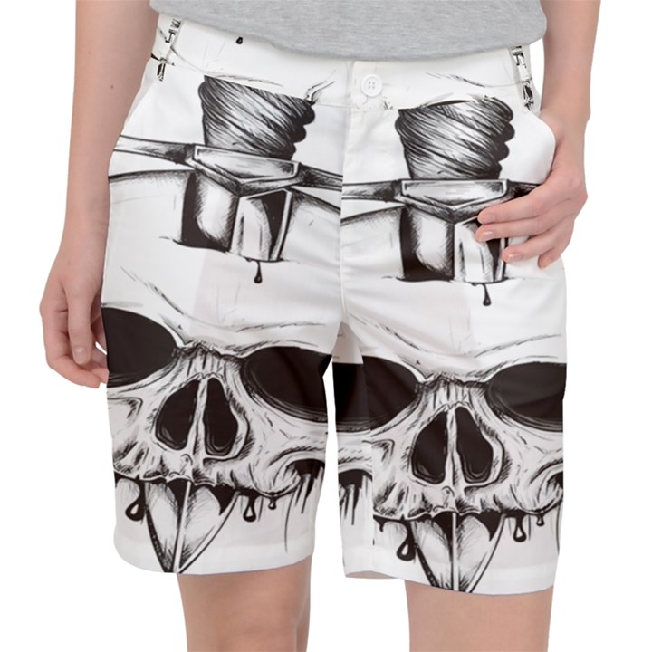 Skull Knife Euclidean Vector Skull Sword Inserted Pocket Shorts