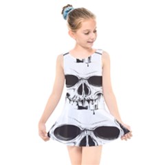 Skull Knife Euclidean Vector Skull Sword Inserted Kids  Skater Dress Swimsuit by Sudhe