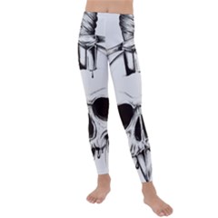 Skull Knife Euclidean Vector Skull Sword Inserted Kids  Lightweight Velour Leggings by Sudhe