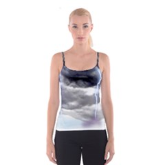 Thunder And Lightning Weather Clouds Painted Cartoon Spaghetti Strap Top by Sudhe