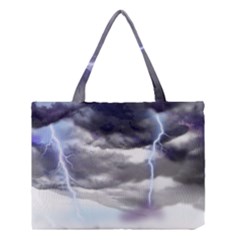 Thunder And Lightning Weather Clouds Painted Cartoon Medium Tote Bag by Sudhe