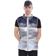 Thunder And Lightning Weather Clouds Painted Cartoon Men s Puffer Vest by Sudhe