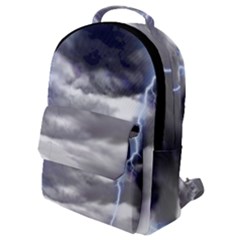 Thunder And Lightning Weather Clouds Painted Cartoon Flap Pocket Backpack (small)