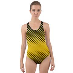 Dot Halftone Pattern Vector Cut-out Back One Piece Swimsuit