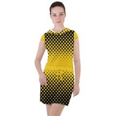 Dot Halftone Pattern Vector Drawstring Hooded Dress by Mariart