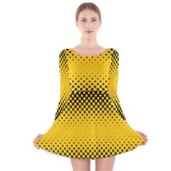 Dot Halftone Pattern Vector Long Sleeve Velvet Skater Dress by Mariart