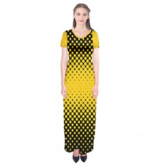 Dot Halftone Pattern Vector Short Sleeve Maxi Dress by Mariart