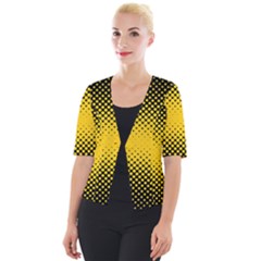 Dot Halftone Pattern Vector Cropped Button Cardigan by Mariart