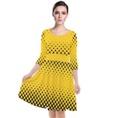 Dot Halftone Pattern Vector Quarter Sleeve Waist Band Dress by Mariart