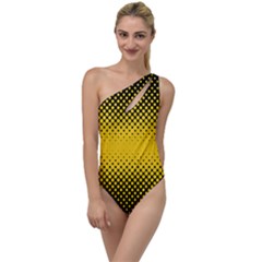 Dot Halftone Pattern Vector To One Side Swimsuit