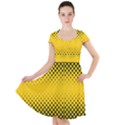 Dot Halftone Pattern Vector Cap Sleeve Midi Dress View1