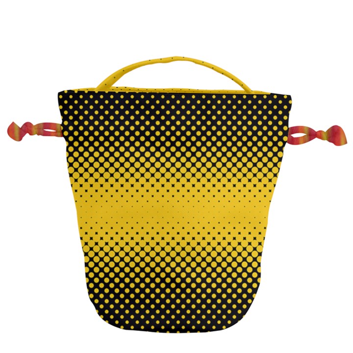 Dot Halftone Pattern Vector Drawstring Bucket Bag