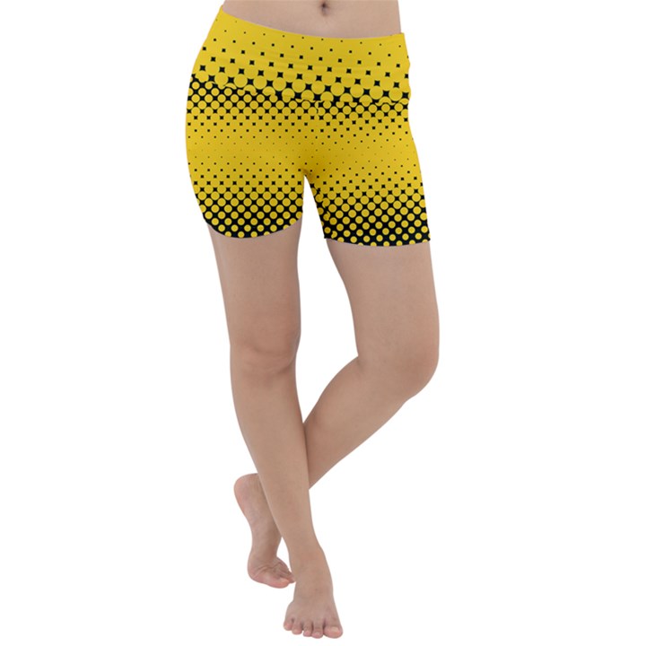 Dot Halftone Pattern Vector Lightweight Velour Yoga Shorts