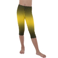 Dot Halftone Pattern Vector Kids  Lightweight Velour Capri Leggings 