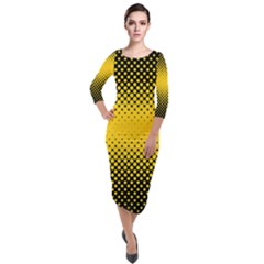 Dot Halftone Pattern Vector Quarter Sleeve Midi Velour Bodycon Dress by Mariart