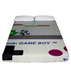 Game Boy White Fitted Sheet (queen Size) by Sudhe