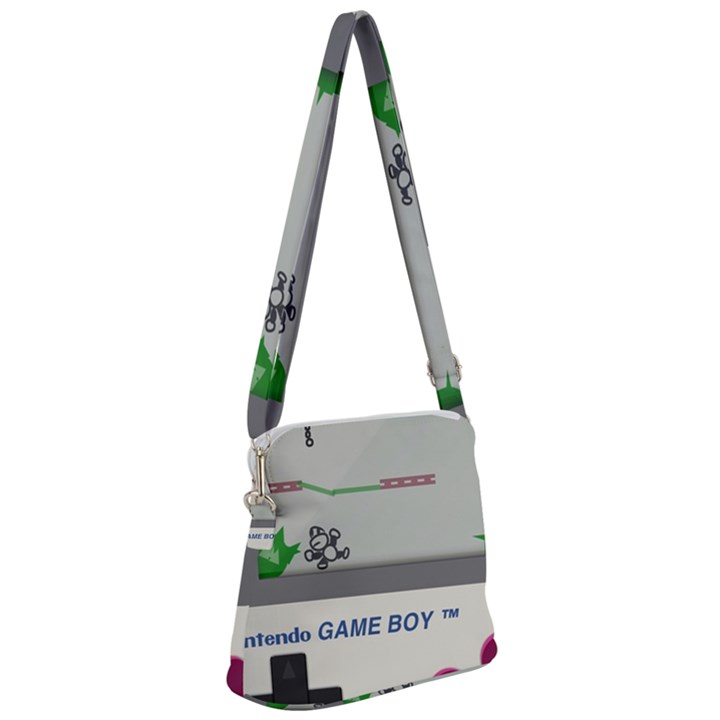 Game Boy White Zipper Messenger Bag