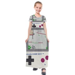 Game Boy White Kids  Short Sleeve Maxi Dress by Sudhe