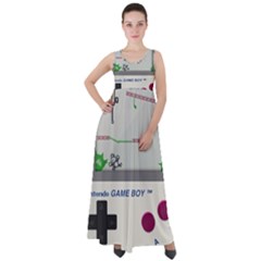 Game Boy White Empire Waist Velour Maxi Dress by Sudhe