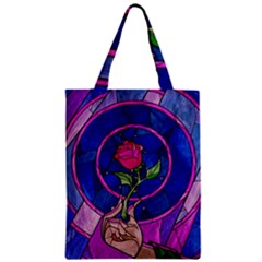 Enchanted Rose Stained Glass Zipper Classic Tote Bag by Sudhe