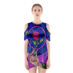 Enchanted Rose Stained Glass Shoulder Cutout One Piece Dress by Sudhe