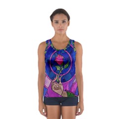 Enchanted Rose Stained Glass Sport Tank Top  by Sudhe