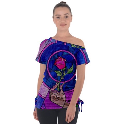 Enchanted Rose Stained Glass Tie-up Tee by Sudhe