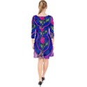 Enchanted Rose Stained Glass Quarter Sleeve Front Wrap Dress View2