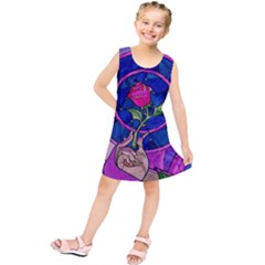 Enchanted Rose Stained Glass Kids  Tunic Dress by Sudhe