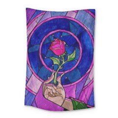 Enchanted Rose Stained Glass Small Tapestry by Sudhe