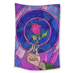 Enchanted Rose Stained Glass Large Tapestry by Sudhe