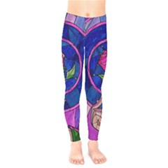 Enchanted Rose Stained Glass Kids  Legging by Sudhe