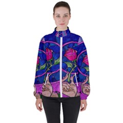 Enchanted Rose Stained Glass High Neck Windbreaker (women)