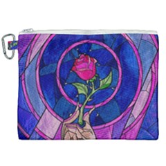 Enchanted Rose Stained Glass Canvas Cosmetic Bag (xxl) by Sudhe