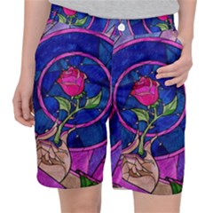 Enchanted Rose Stained Glass Pocket Shorts by Sudhe