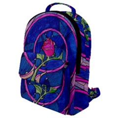 Enchanted Rose Stained Glass Flap Pocket Backpack (small) by Sudhe