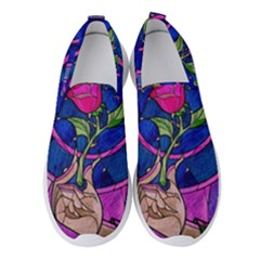 Enchanted Rose Stained Glass Women s Slip On Sneakers