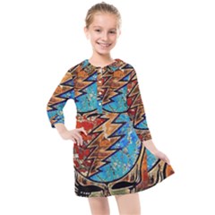 Grateful Dead Rock Band Kids  Quarter Sleeve Shirt Dress by Sudhe