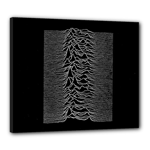 Grayscale Joy Division Graph Unknown Pleasures Canvas 24  X 20  (stretched) by Sudhe