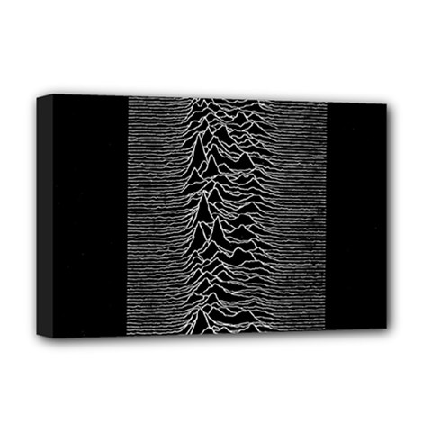 Grayscale Joy Division Graph Unknown Pleasures Deluxe Canvas 18  X 12  (stretched) by Sudhe