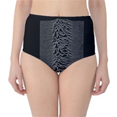 Grayscale Joy Division Graph Unknown Pleasures Classic High-waist Bikini Bottoms by Sudhe